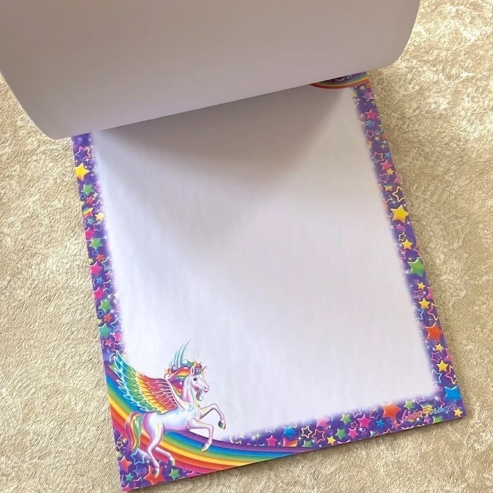 Brand New Lisa Frank Sticker Pad w/ Play Scenes & Zip-It Geometric Pencil Pouch